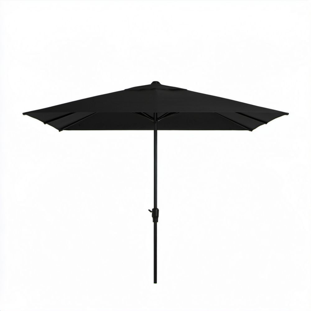 Prostokątny parasol ogrodowy z poliestru 300 x 200 cm z korbą, czarny